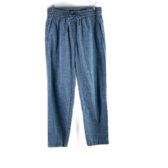 J Crew Factory - Blue Chambray Cuffed Pant - Size 0 - Picture 1 of 7